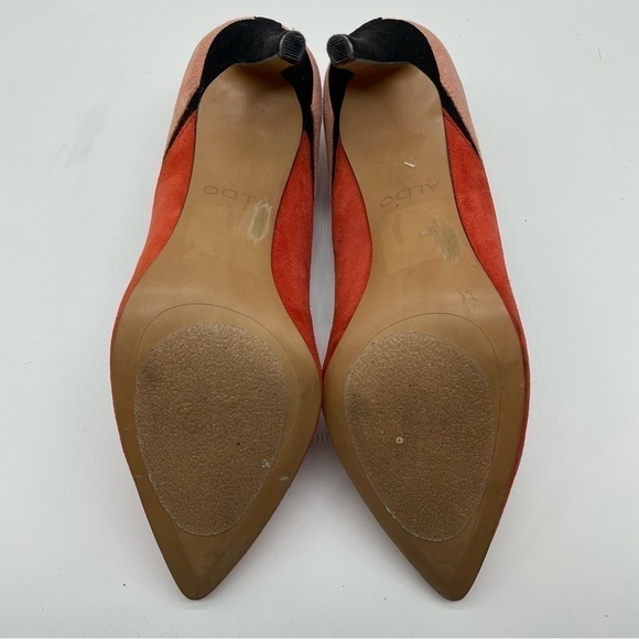 Aldo Suede Leather Color Block Heels Pumps, Sz 6.5 - Picture 13 of 15